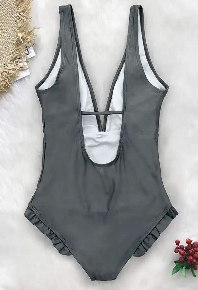 NWT - CupShe one Metallic Sage one piece  - MED - Photo 2