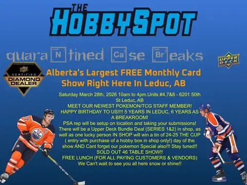 Tim Hortons Hockey cards at card show in Leduc Mar28 / 2026