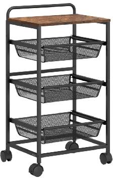 VASAGLE 4-Tier Rolling Kitchen Cart