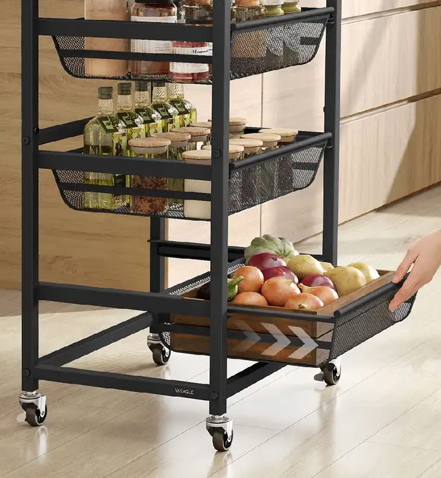 VASAGLE 4-Tier Rolling Kitchen Cart - Photo 4