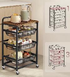 VASAGLE 4-Tier Rolling Kitchen Cart - Photo 5