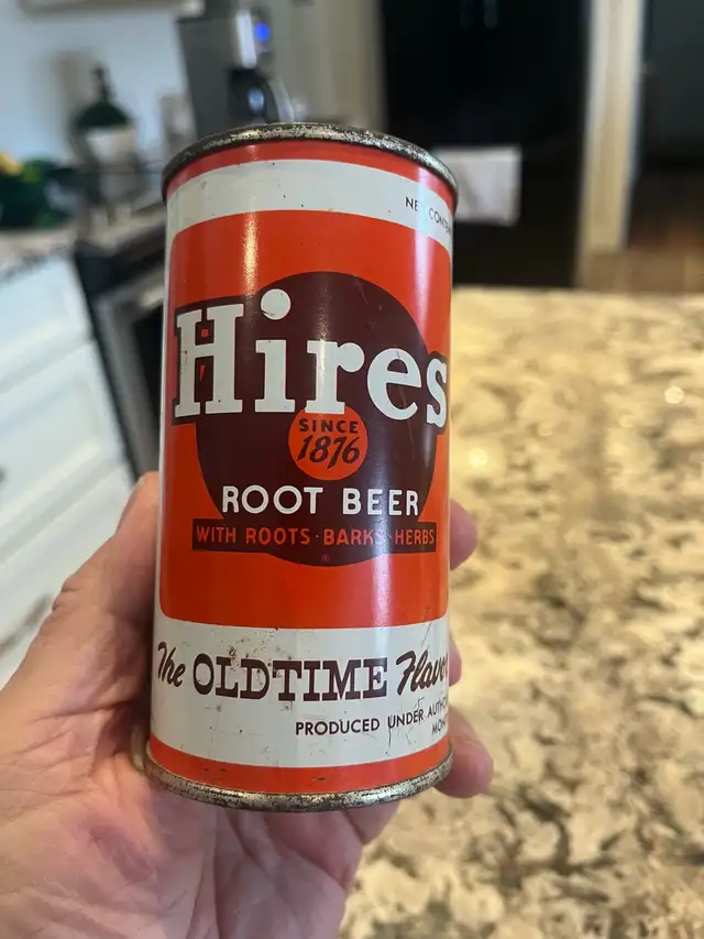 antique hires root beer can