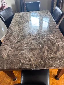 Marble Inlay Table & 6 Chairs - Photo 4