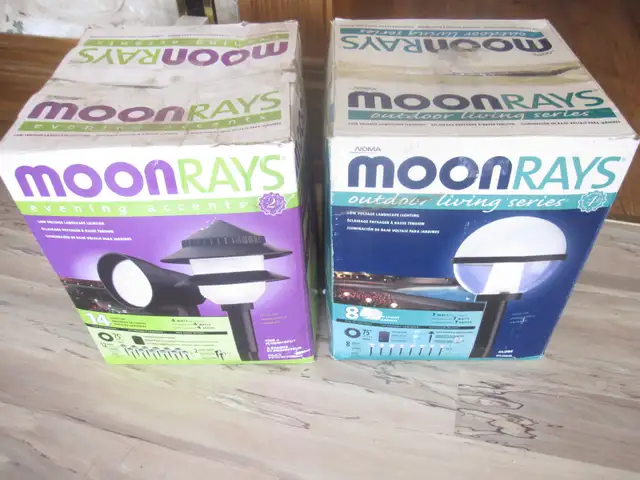 2 COMPLETE NEW SETS NOMA MOON RAY OUTDOOR LIGHTS & PARTS