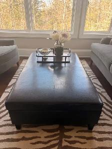 Coffee Table/Storage Bench  - 'Leather' look - Dark Brown