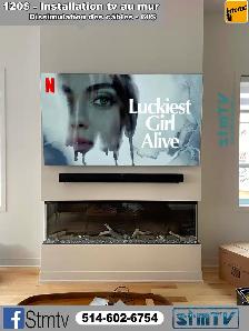 INSTALLATION TV AU MUR SUPPORT MURAL TÉLÉVISION MURALE TV WALL - Photo 4