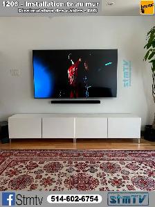 INSTALLATION TV AU MUR SUPPORT MURAL TÉLÉVISION MURALE TV WALL - Photo 5