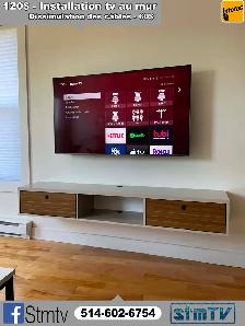 INSTALLATION TV AU MUR SUPPORT MURAL TÉLÉVISION MURALE TV WALL - Photo 9