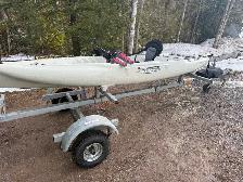 Hobie outback mirage pedal kayak and trailer package mint !
