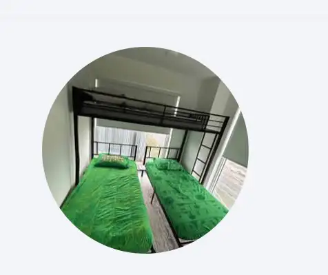 Modern Black Metal Bunk Bed with 3 Mattresses (Great Condition)