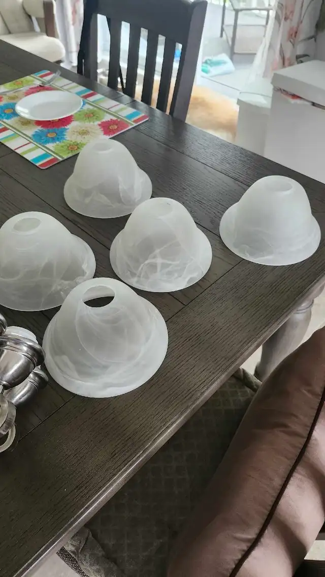 luminaires suspendu argent avec 5 globes 25$ - Photo 2