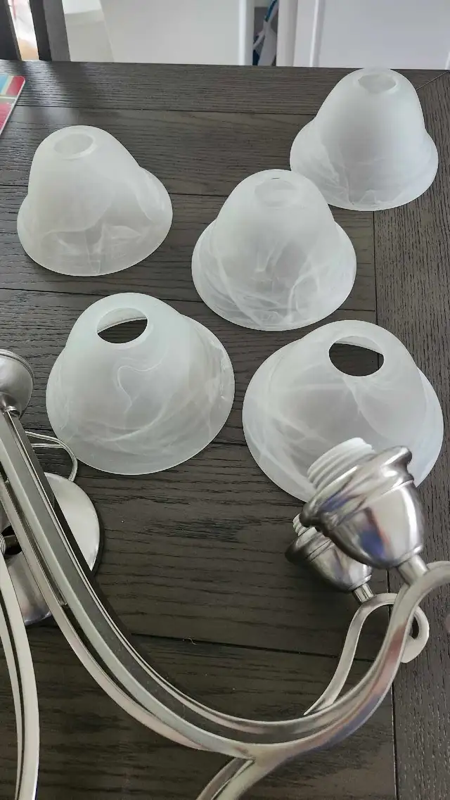 luminaires suspendu argent avec 5 globes 25$ - Photo 4