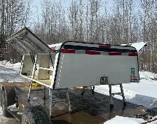 Aluminum canopy with built in tool boxes