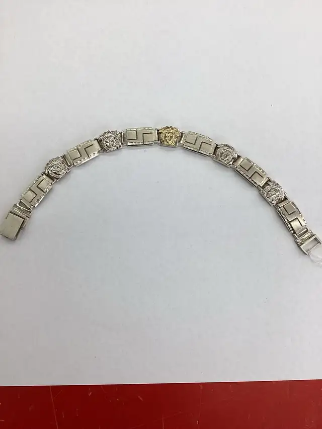 bracelet en argent médusa à plaques