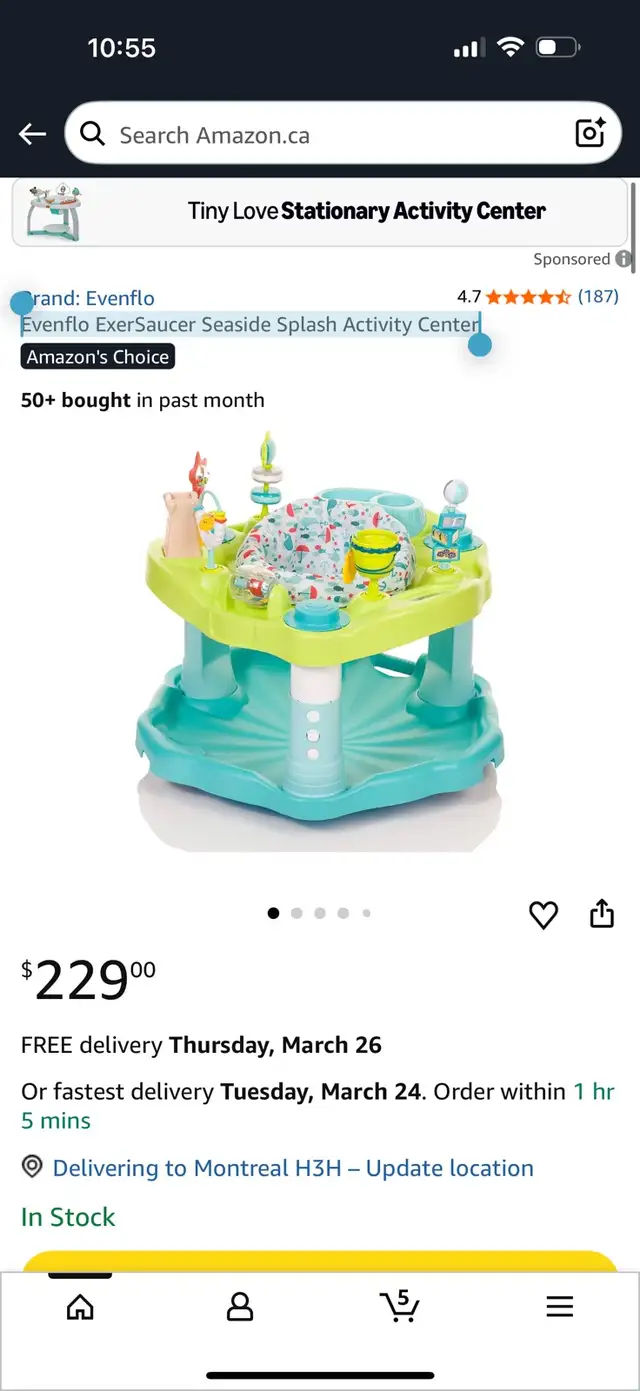 Evenflo ExerSaucer Seaside Splash Activity Center
