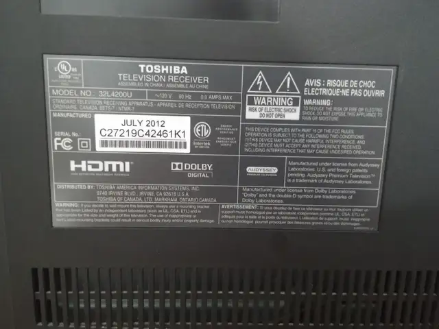 TV TOSHIBA 32 pouces 720P  Prix: $99 négo - Photo 3