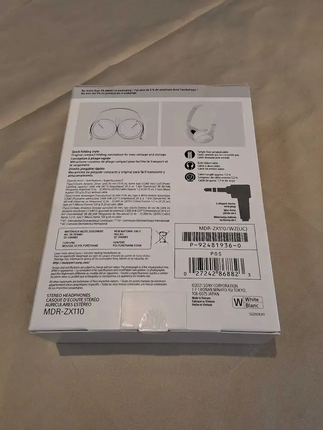 Sony MRD-ZX110 Wired Headphones NEW - Photo 2