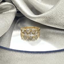 14KT Yellow Gold 0.73ct. 6 Pear Shape Diamond Band $1575 - Photo 8