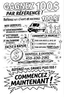 Gagnez 100 $ par référence - Travail Facile Montreal