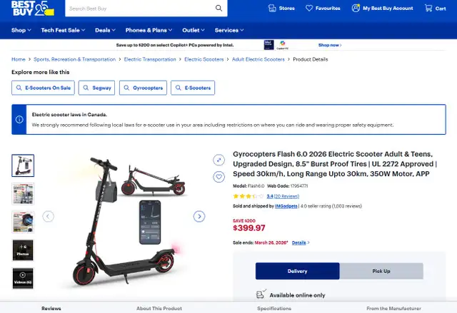Brand New, Sealed Gyrocopter Electric Scooter For Sale - Photo 7