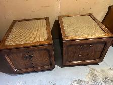 Free delivery used Vintage Wooden Side Tables - Set of 2