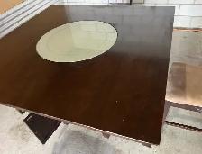 Free delivery used Dark Wood Counter Height Table with 4 Chairs - Photo 7