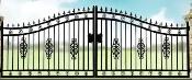 Heavy Duty 14FT Iron Driveway Gate – Flower Artwork