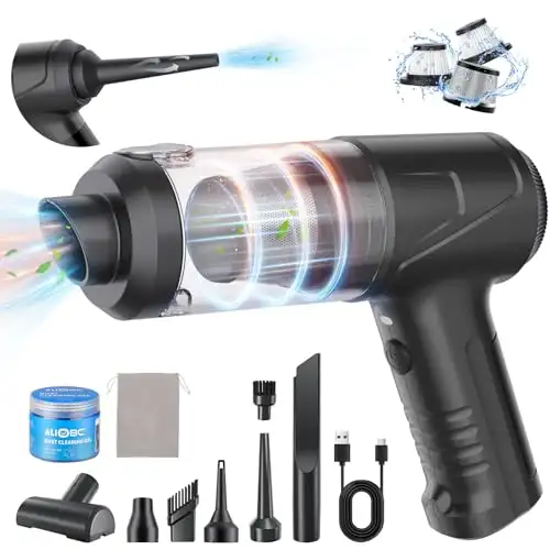 (New)2-in-1 Car Vacuum & Air Duster 65W/16Kpa/30 Mins high Power