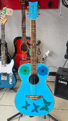 Daisy Rock Pixie Acoustic Guitar 2000s Sky Blue With Gig Bag
