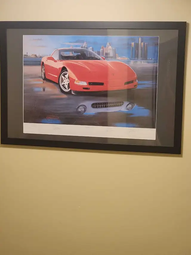 Corvette Print in frame.