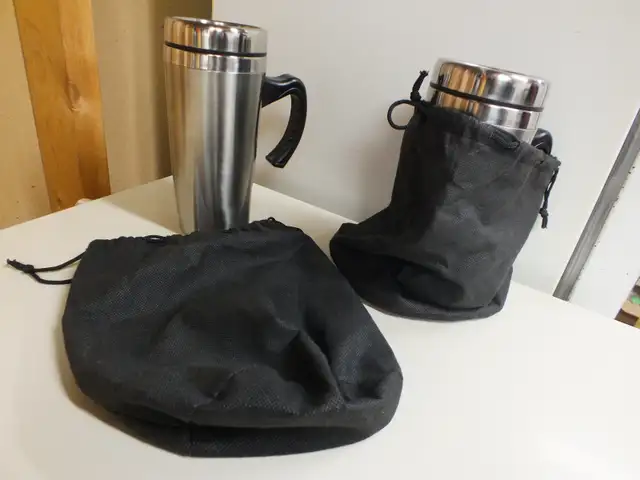 BRAND NEW TWO PREMIUM STAINLESS STEEL TRAVEL MUGS