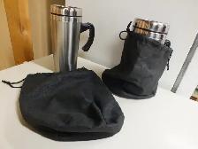 BRAND NEW TWO PREMIUM STAINLESS STEEL TRAVEL MUGS