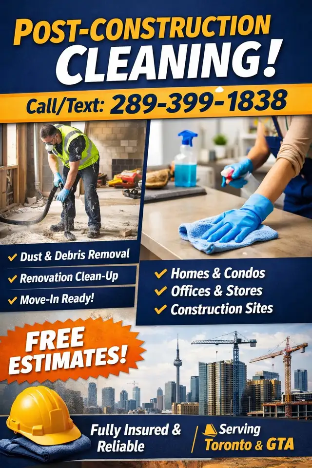 Post-Construction Cleaning | Call/Text 289-399-1838