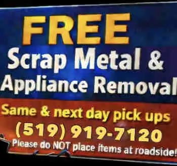 Scrapper.  (519) 919-7120 Free Appliance & Scrap Metal Pick Up