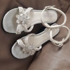 SANDALES BLANCHES CHICS D'ITALIE GR 6 FEM SEMELLES NOIRES $15.00 - Photo 3