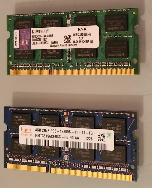 2GB & 4GB RAM PC3-8500 DDR3 for Laptop (USED)