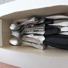 29USTENSILES CUISINE:12COUTEAUX NOIRS BLANCS 5 FOURCHETTES 12CUI - Photo 2