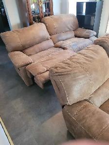 FREE. Micro Fibre Suede Reclining Sofa & Loveseat