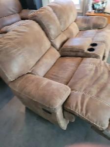 FREE. Micro Fibre Suede Reclining Sofa & Loveseat - Photo 2