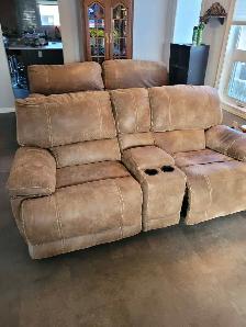 FREE. Micro Fibre Suede Reclining Sofa & Loveseat - Photo 3