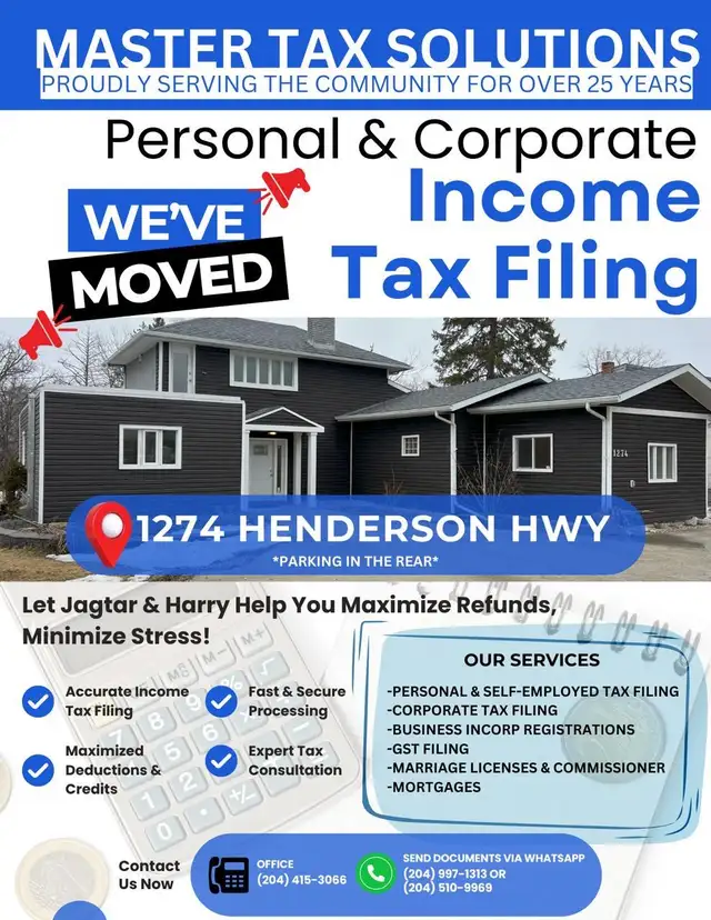Income Tax Filing in North Kildonan area