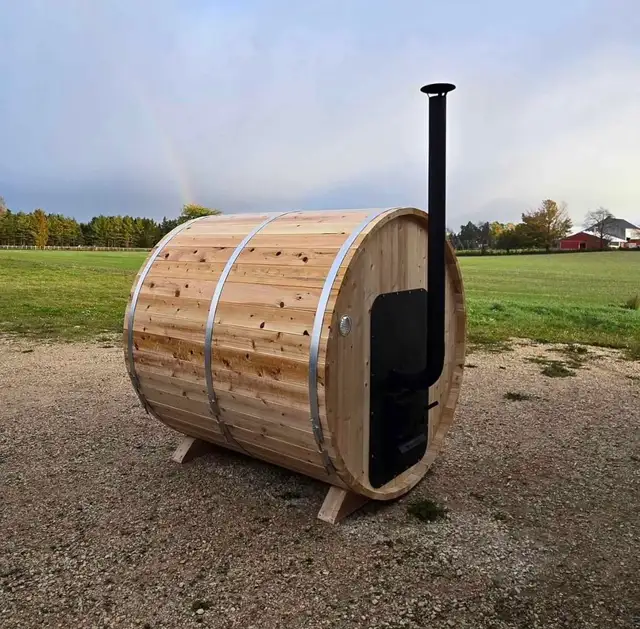DEMO SALE! 7x6 Cedar Barrel Sauna - WOOD FIRED. - Photo 3