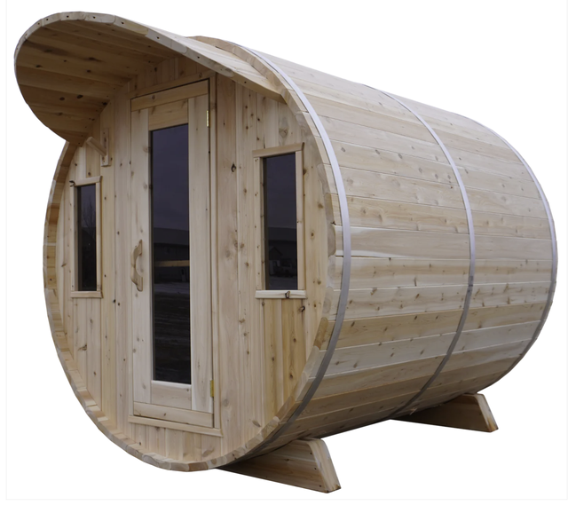 DEMO SALE! 7x6 Cedar Barrel Sauna - WOOD FIRED. - Photo 5