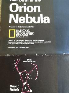 Star Birth in the Orion Nebula Vintage Map