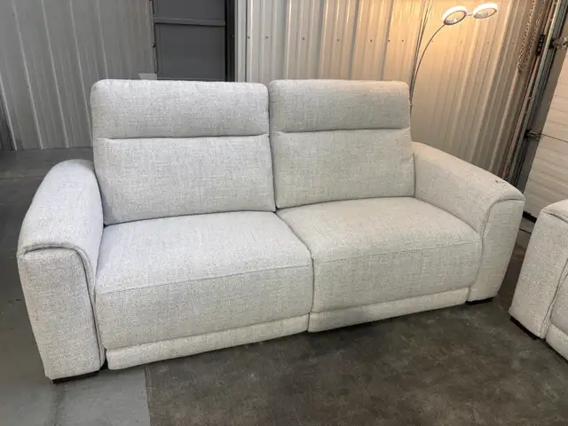Fabric power reclining sofa