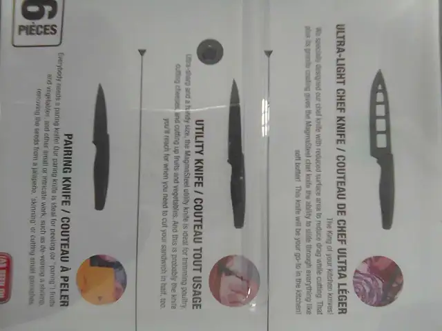 Granitestone Nutriblade kitchen knives 6 pce new - Photo 3