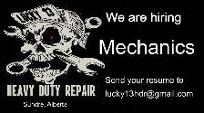 We are Hiring Heavy Duty Mechanics