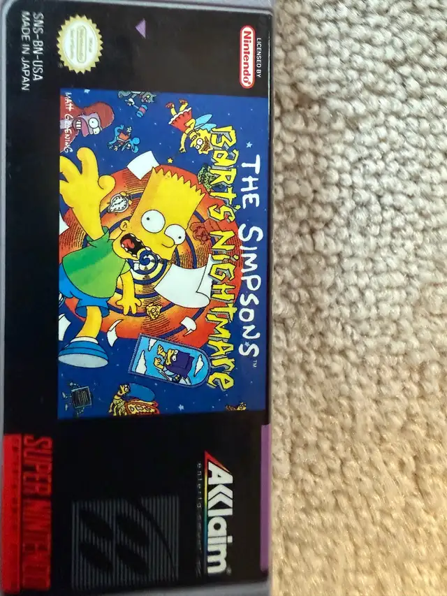 Super Nintendo The Simpsons: Bart’s Nightmare – SNES Cartridge