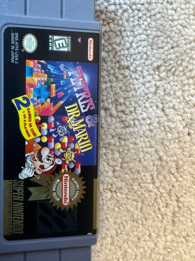 Super Nintendo Tetris & Dr. Mario – SNES Cartridge Only