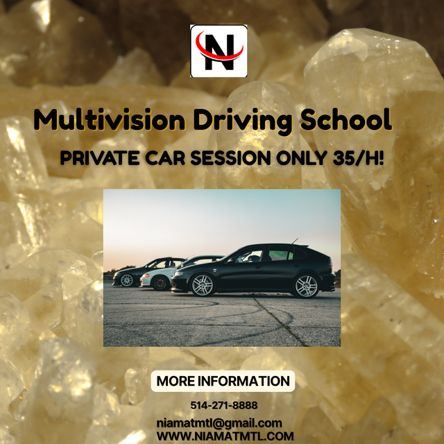 PRIVATE CAR SESSION WITH APPROVED DRIVING SCHOOL IN MONTREAL